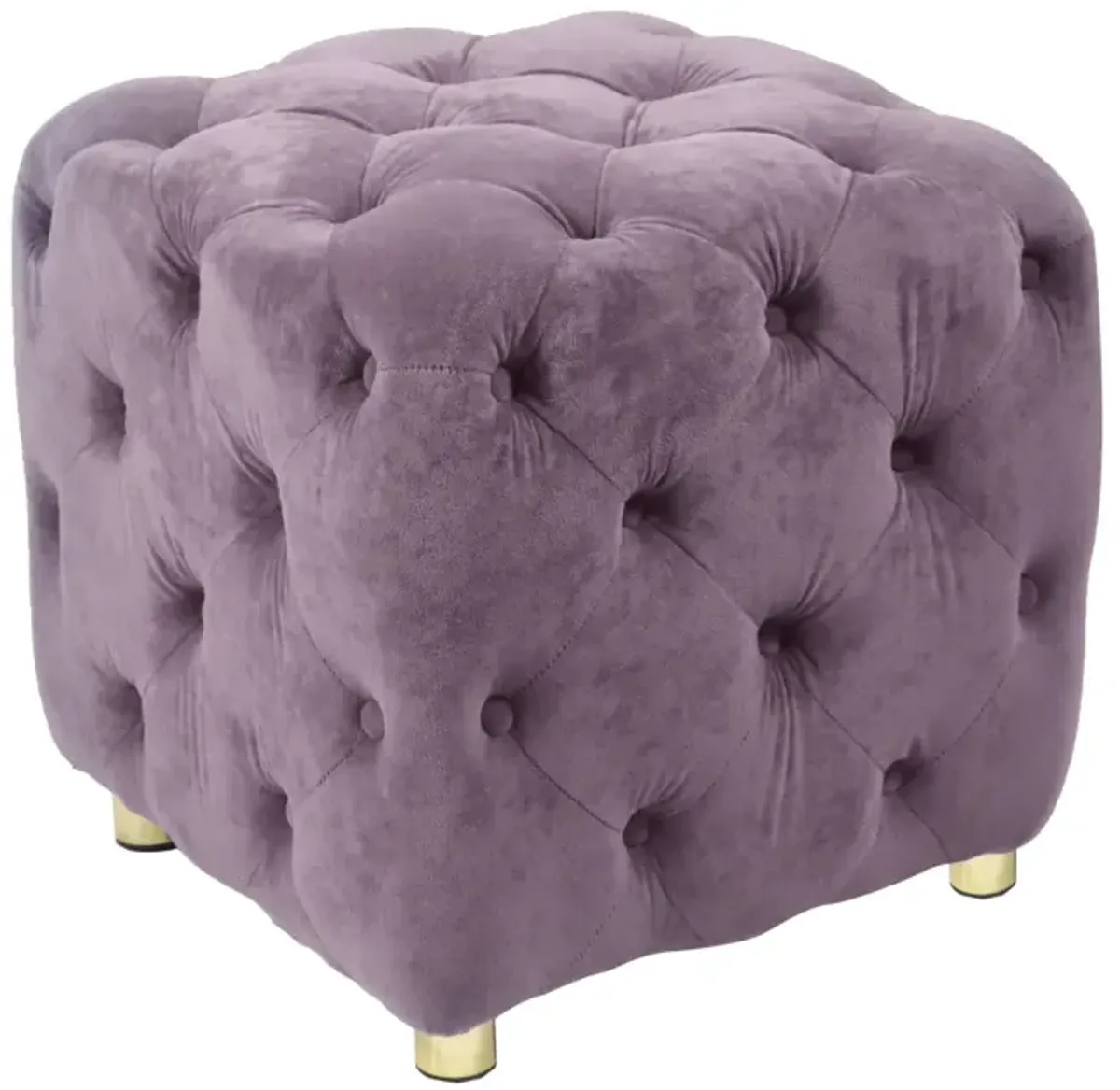 Modern Purple Velvet Ottoman, Small End Table, Footstool & Chair Set