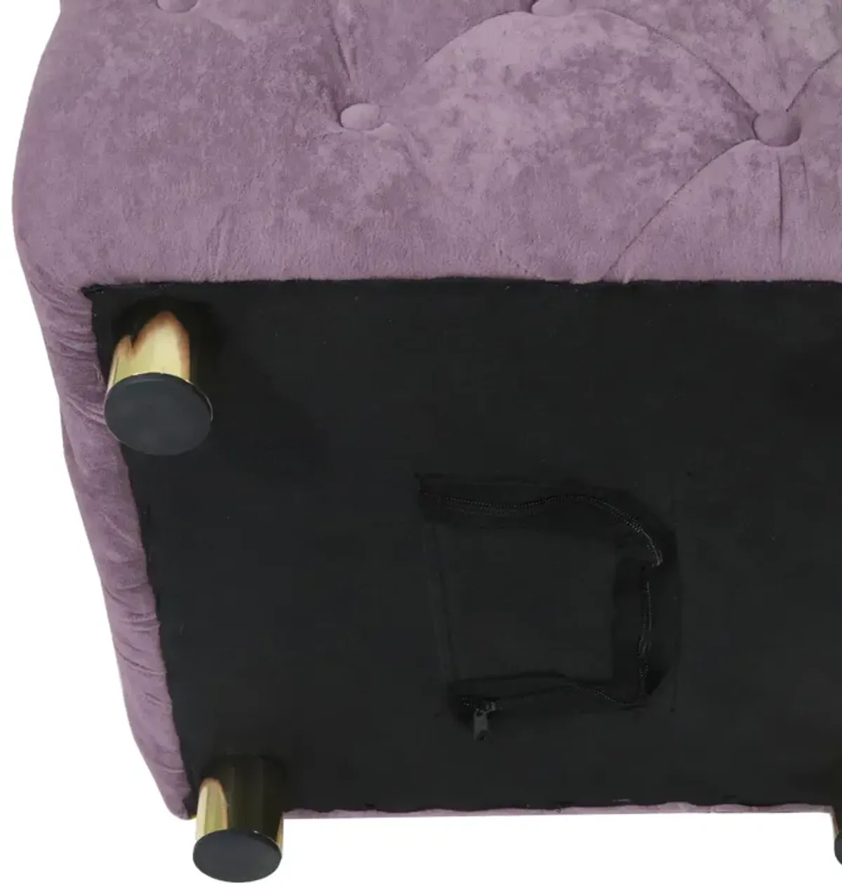 Modern Purple Velvet Ottoman, Small End Table, Footstool & Chair Set