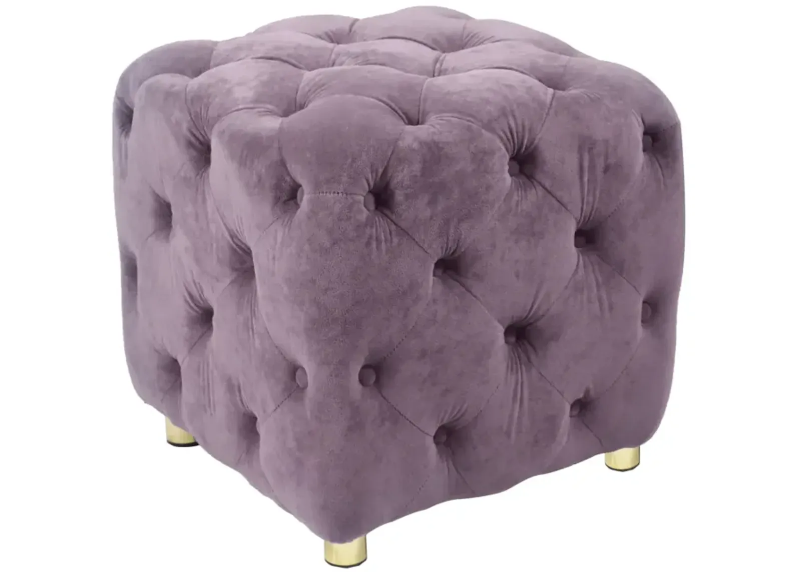 Modern Purple Velvet Ottoman, Small End Table, Footstool & Chair Set