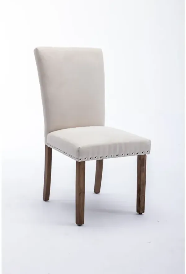 Classic Upholstered Accent Dining Chair, Single Pack, Beige