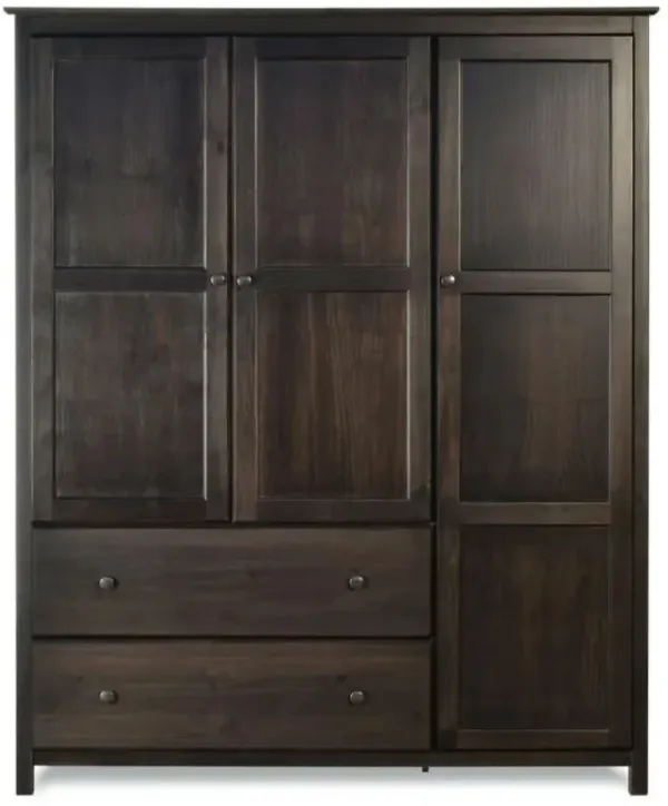 Hivvago Espresso Wood Finish Bedroom Wardrobe Armoire Cabinet Closet