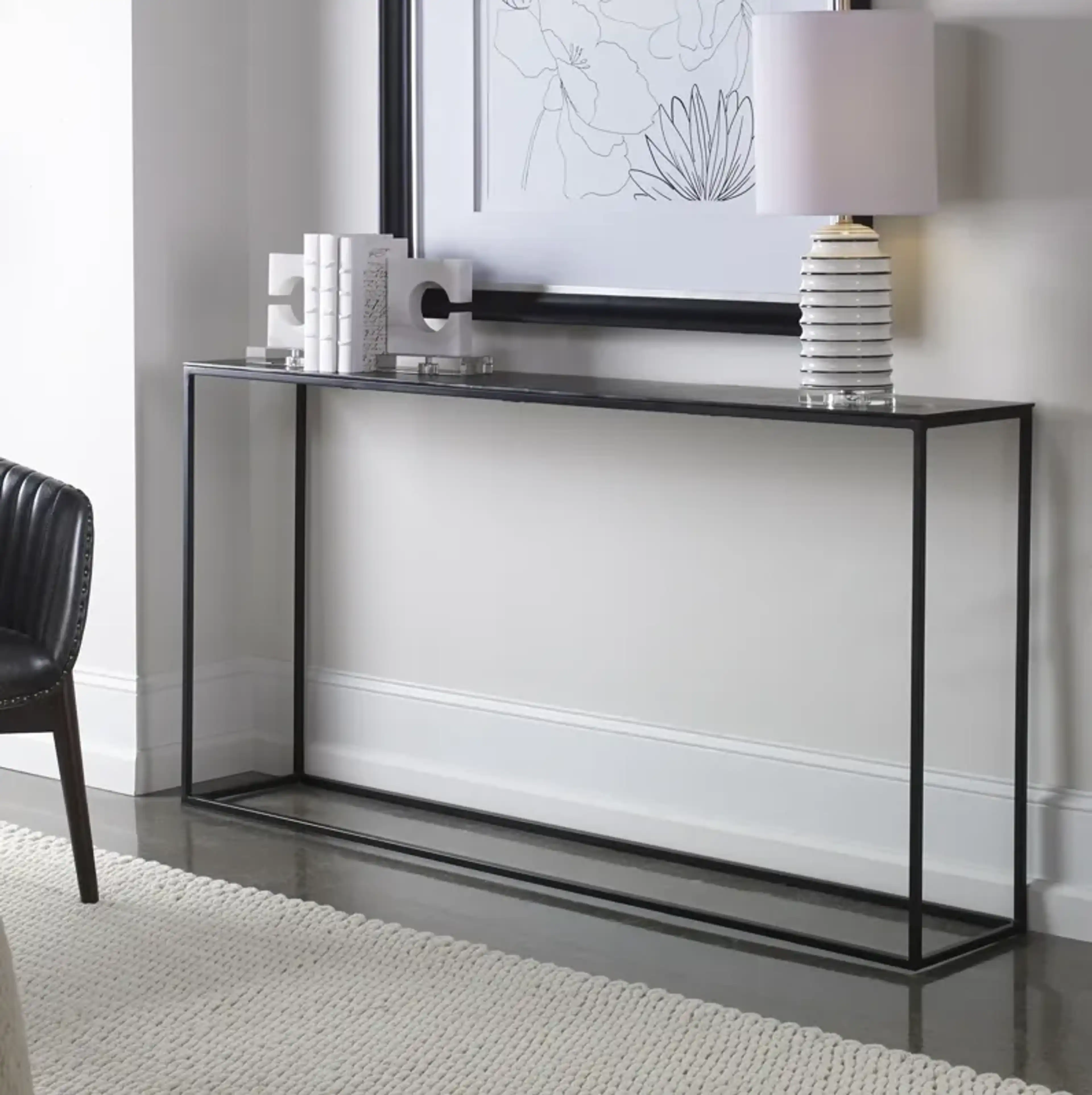 Coreene Large Industrial Console Table Mathis Home | Furniture.com