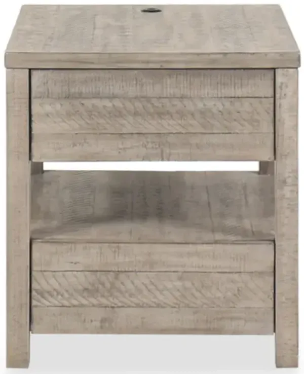 Krystanza End Table with USB Charging