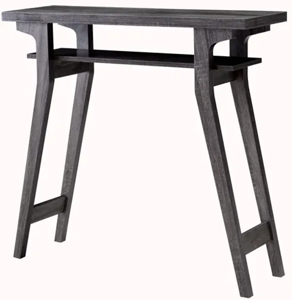 Distressed Grey Console Table with 2-Tier Shelving