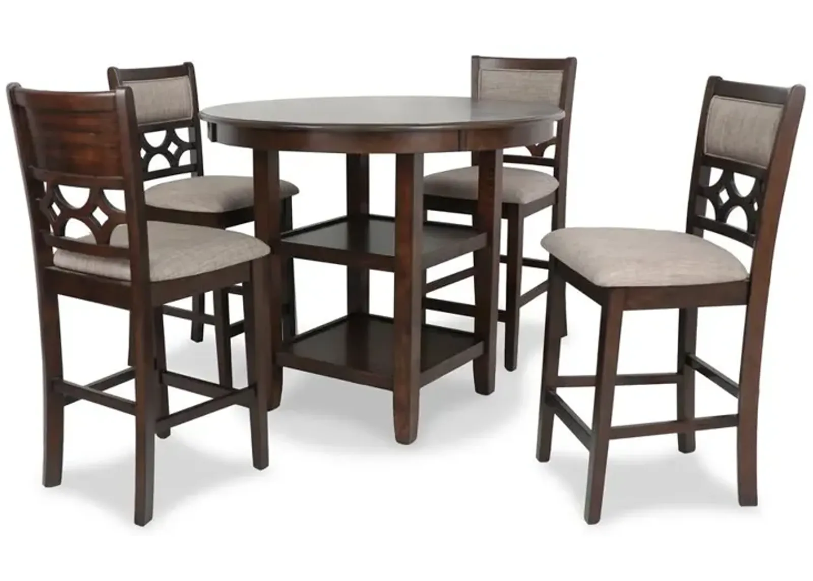 New Classic Furniture Furniture Mitchell 5-Piece Transitional Wood Counter Set in Cherry