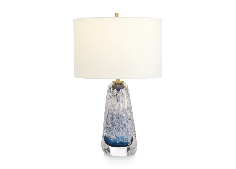 Sapphire Blue Art Glass Table Lamp