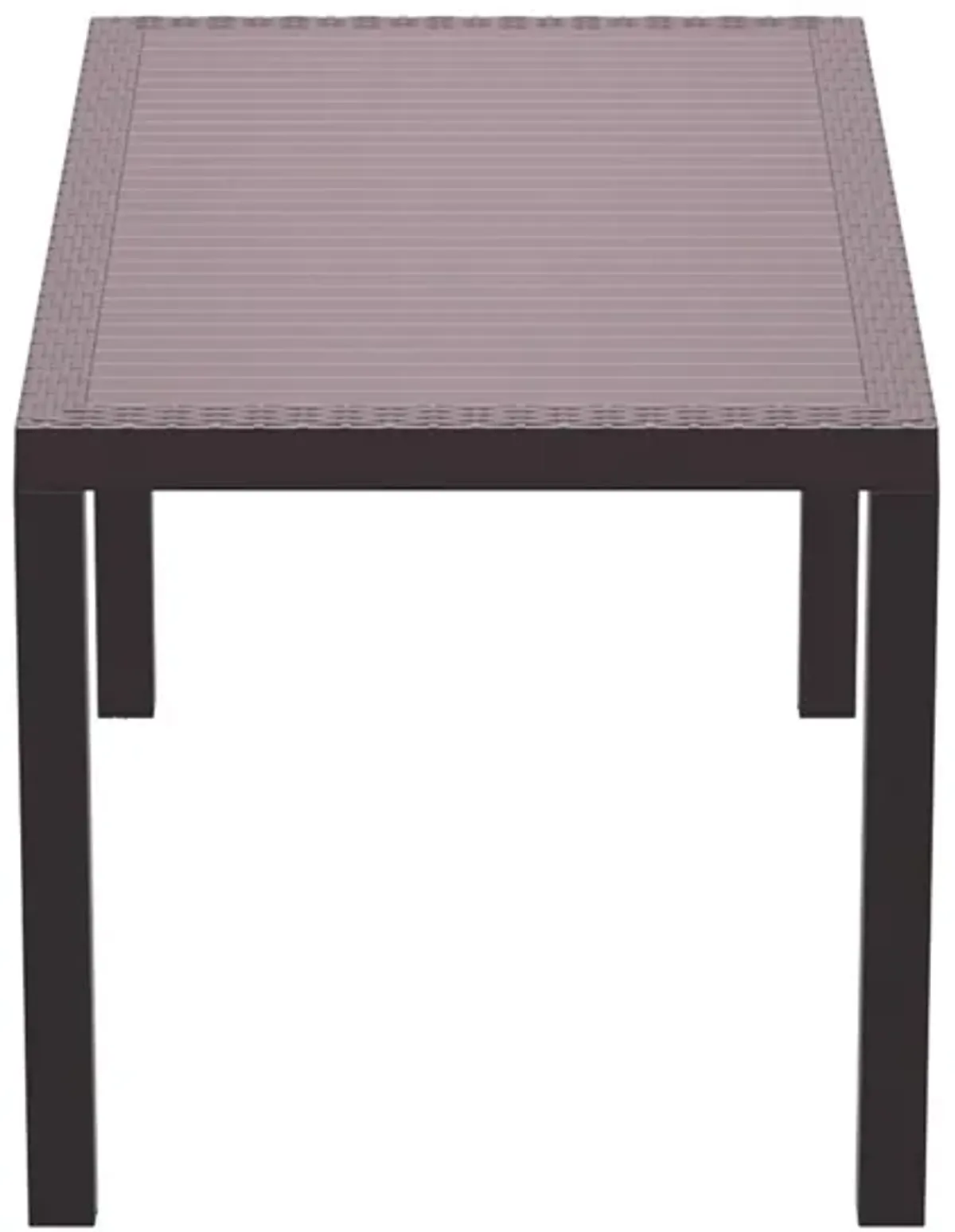 55" Gray Wickerlook Rectangular Patio Dining Table