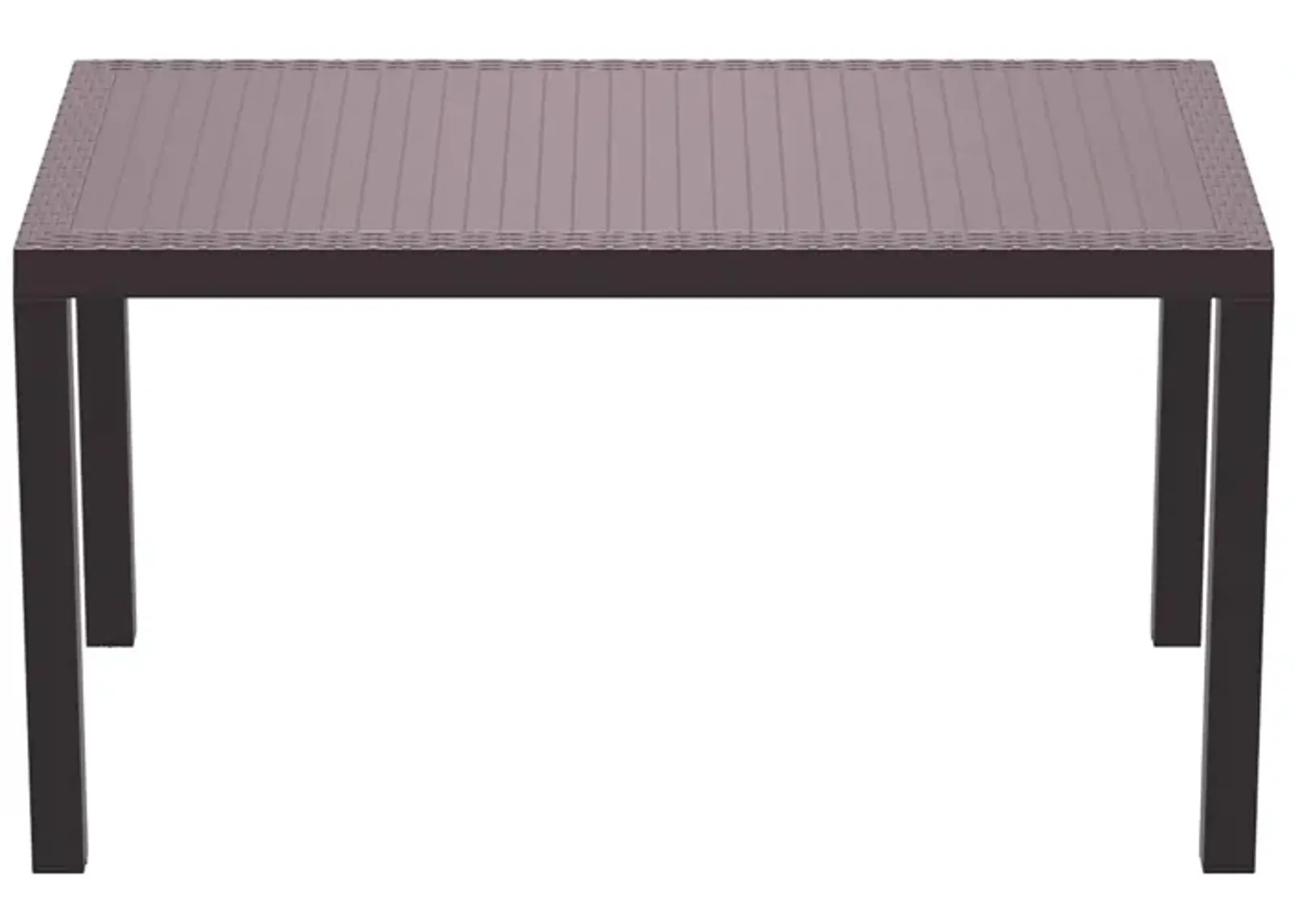 55" Gray Wickerlook Rectangular Patio Dining Table