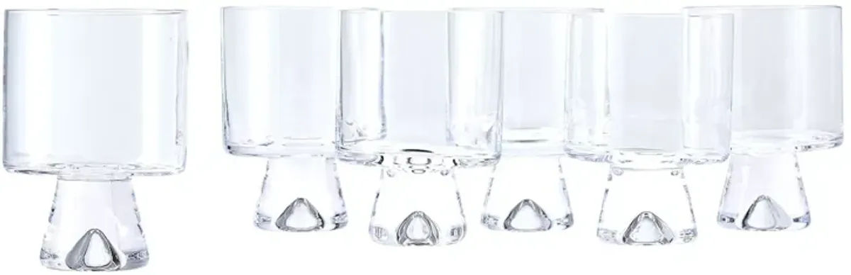 Blue Rose Polish Pottery Clear Rock/Old Fashion Glass - Set of 6