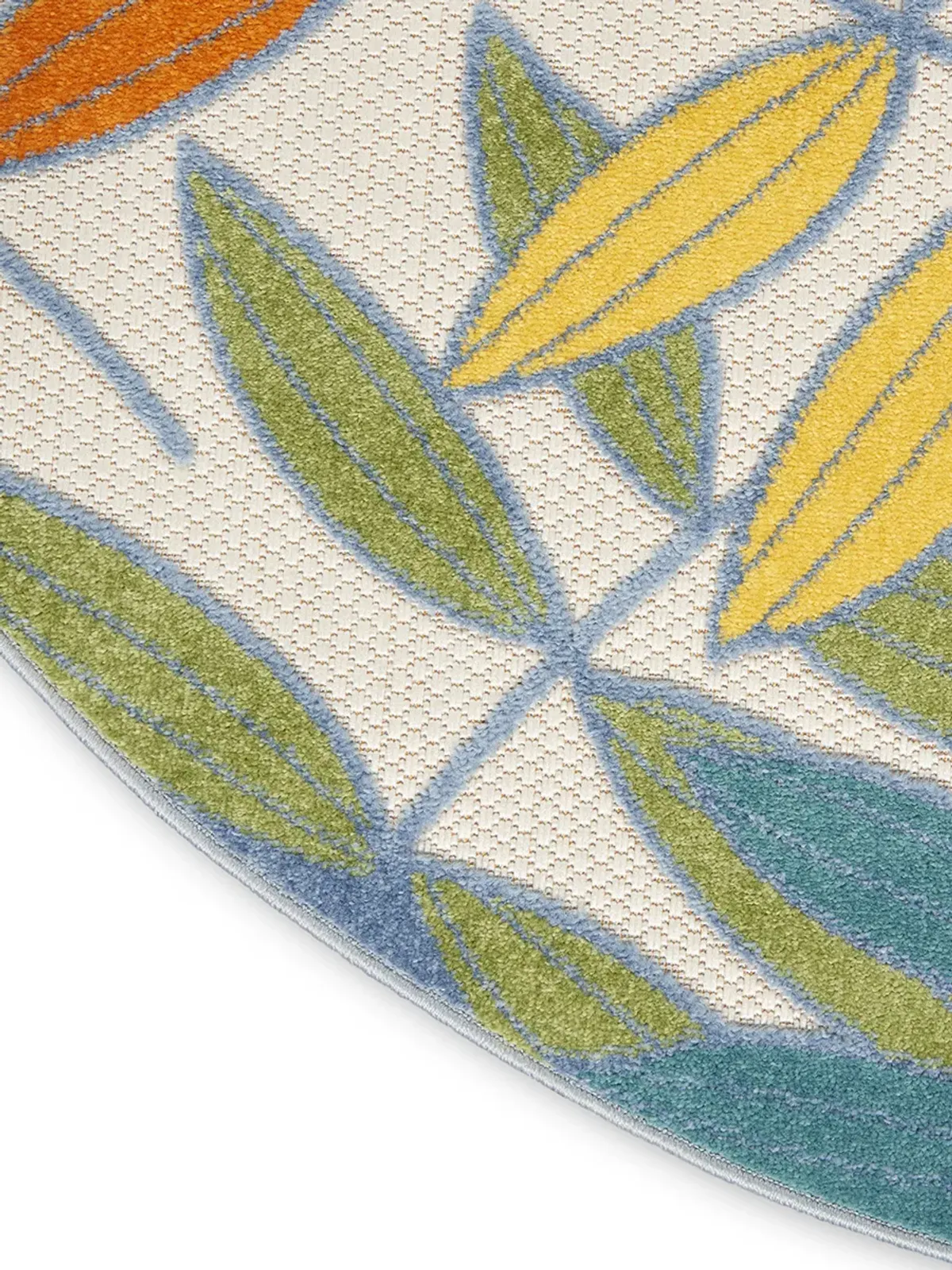 Aloha ALH18 Ivory/Multicolor 5'3" x Round Rug