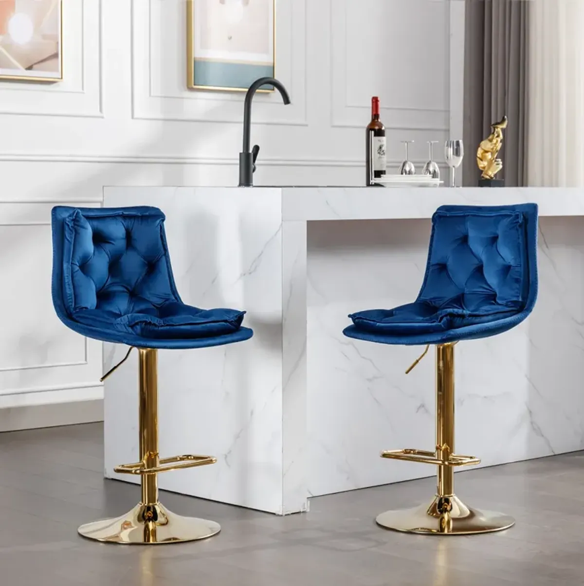 Chrome Swivel Bar Stools Set