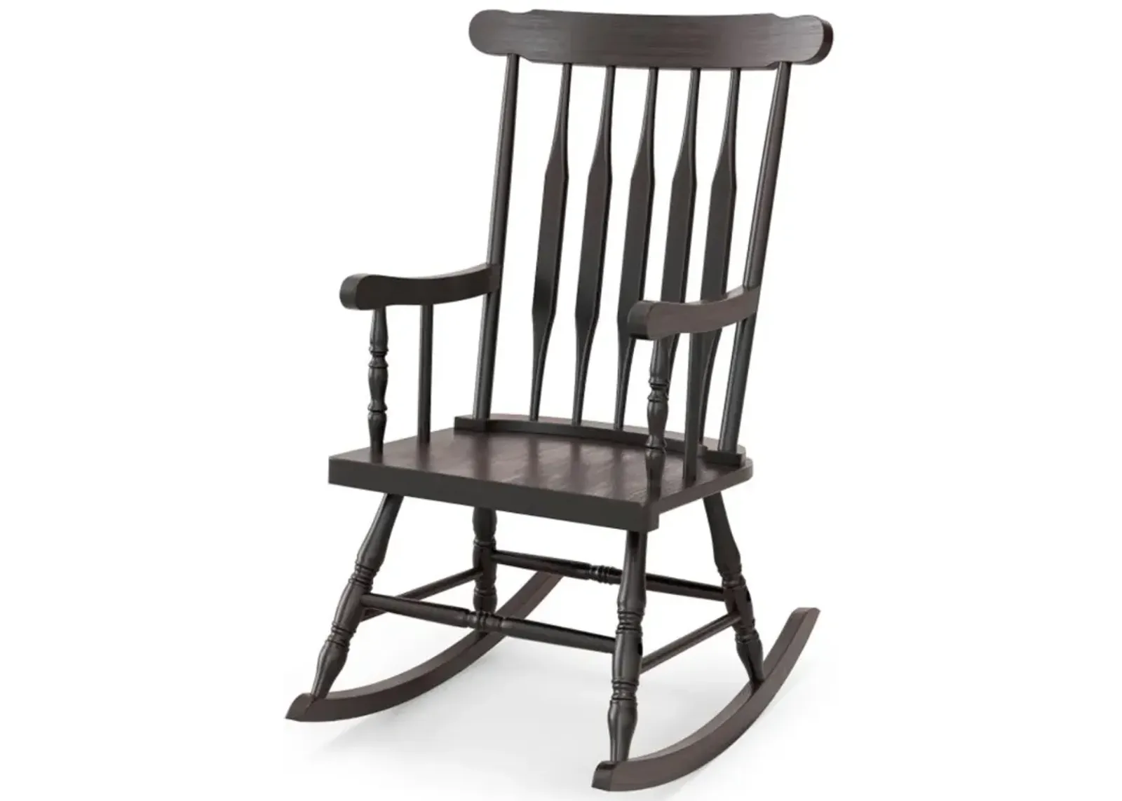 Hivvago Rocking Chair with Solid Wooden Frame for Garden and Patio