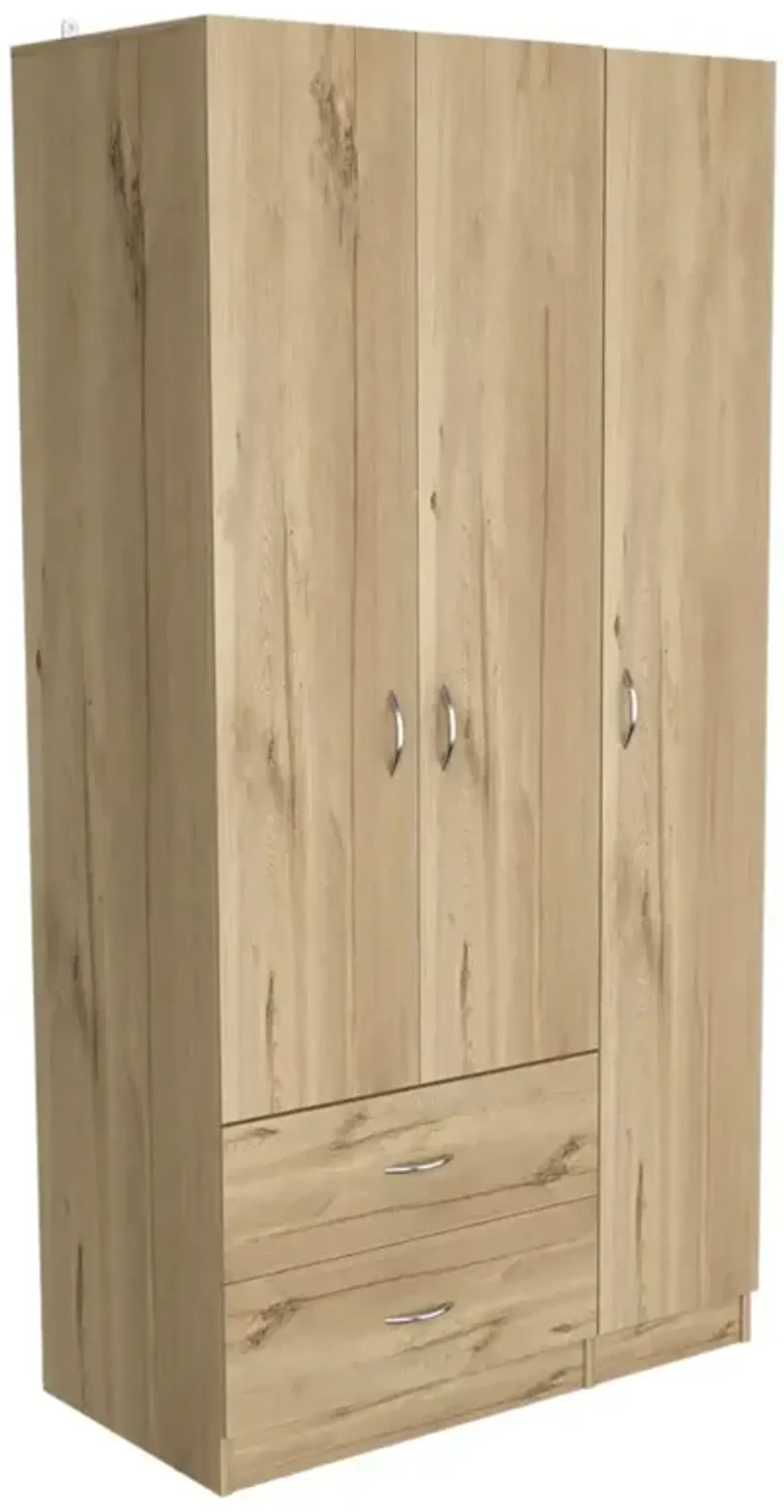 Three Door Armoire Clark, Bedroom, Light Oak / Black