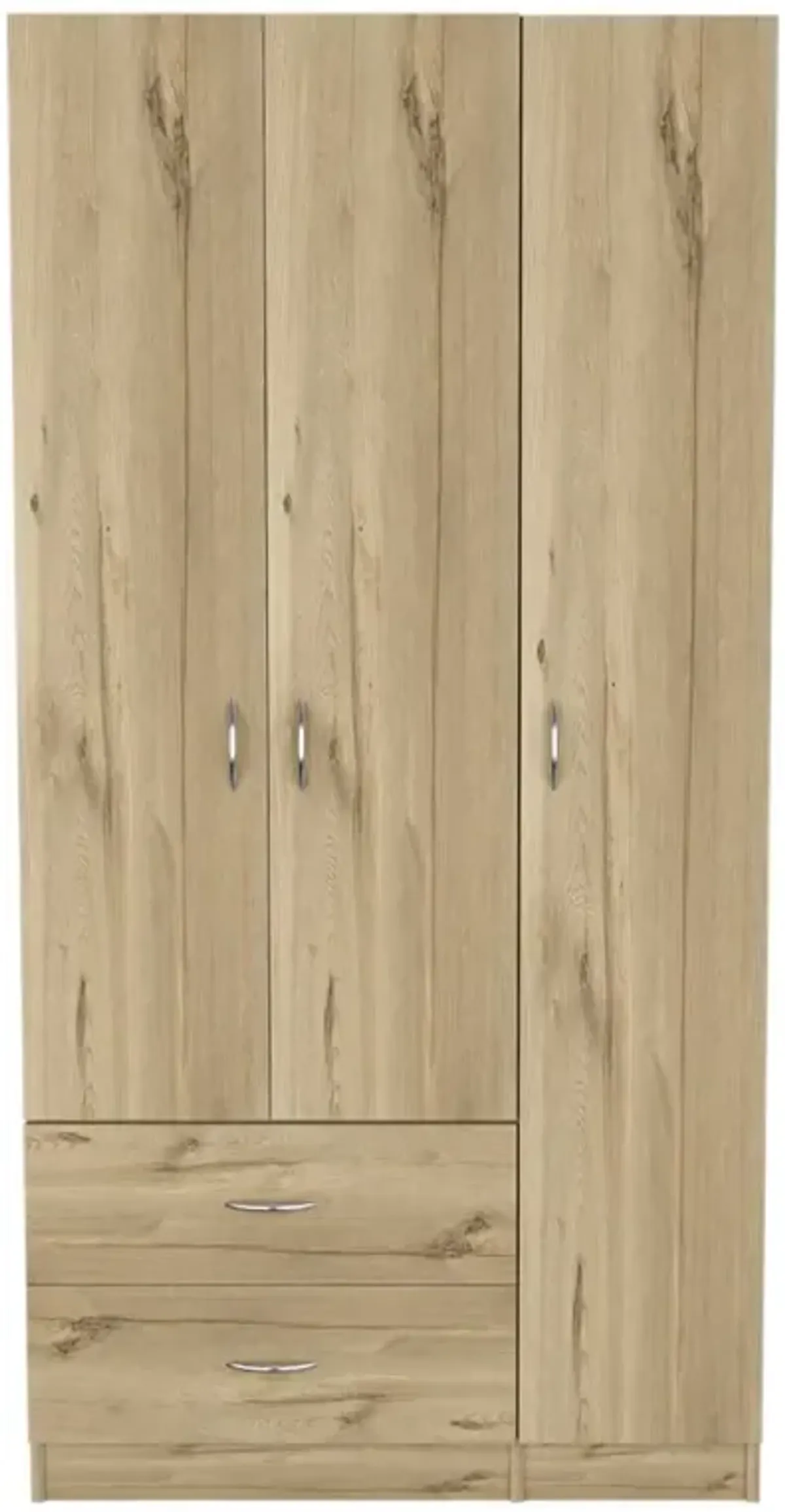 Three Door Armoire Clark, Bedroom, Light Oak / Black