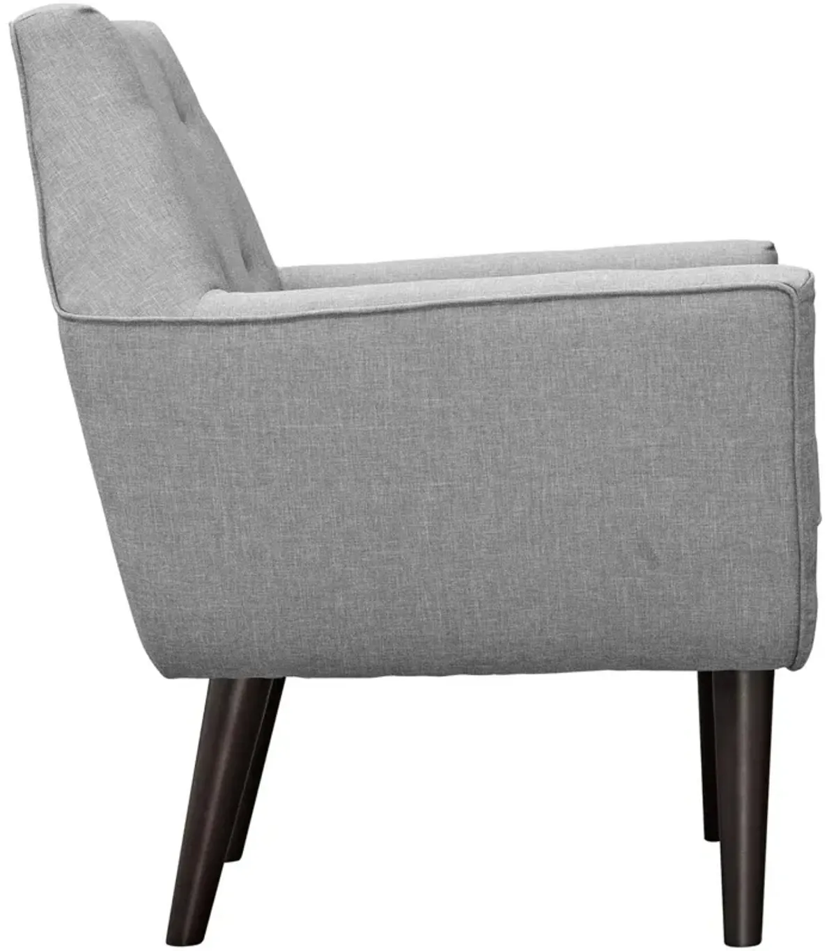 Modway Posit Mid-Century Modern Fabric Upholstered Accent Lounge Arm Chair In Light Gray