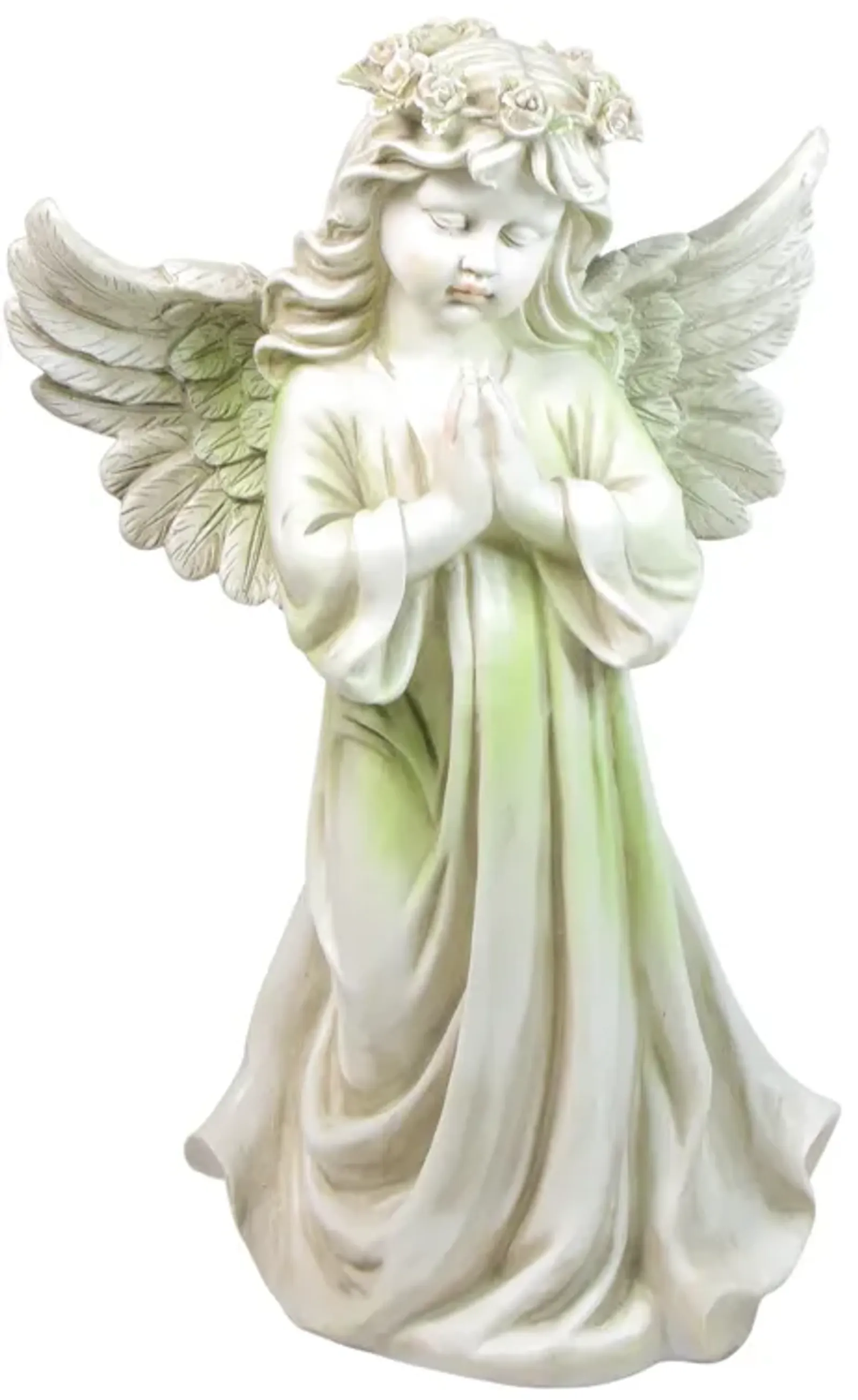 27" Angel Kneeling in Prayer Outdoor Patio Garden Statue