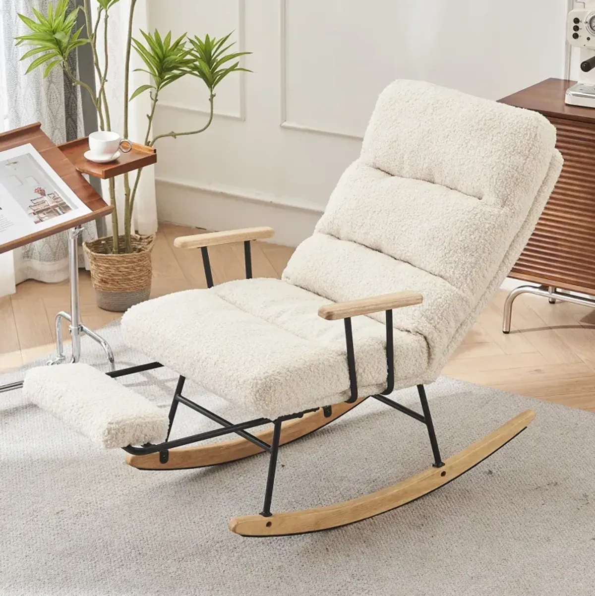 Modern Gliding Rocking Chair with Adjustable Back Angle