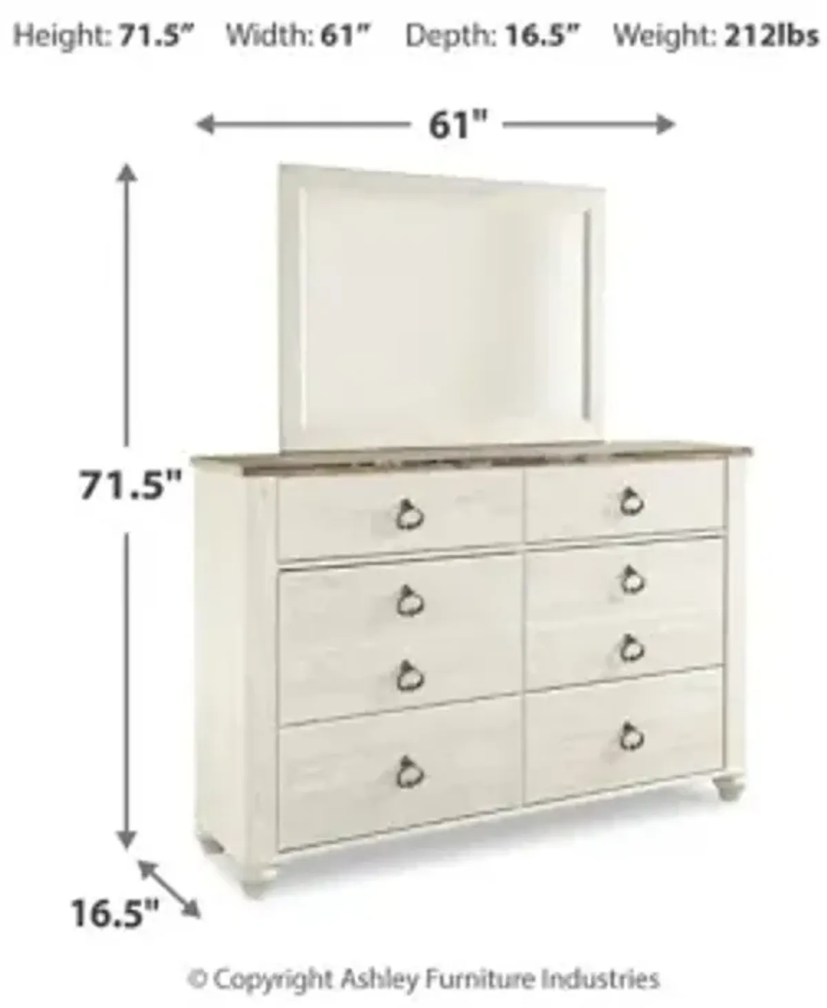 Willowton Dresser and Mirror