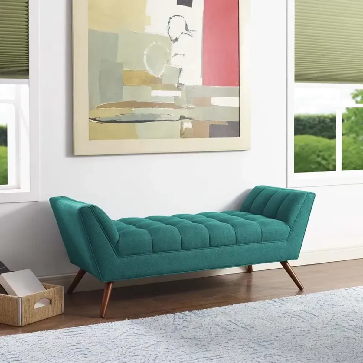 Modway Response Medium Upholstered Fabric Bench