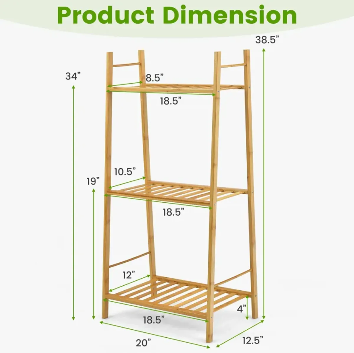 3 Tiers Vertical Bamboo Plant Stand