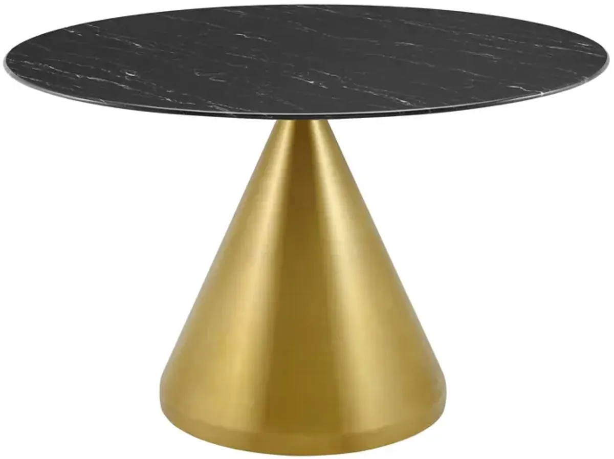 Modway - Tupelo 47" Artificial Marble Dining Table Gold Black