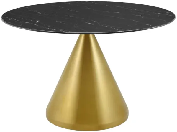 Modway - Tupelo 47" Artificial Marble Dining Table Gold Black