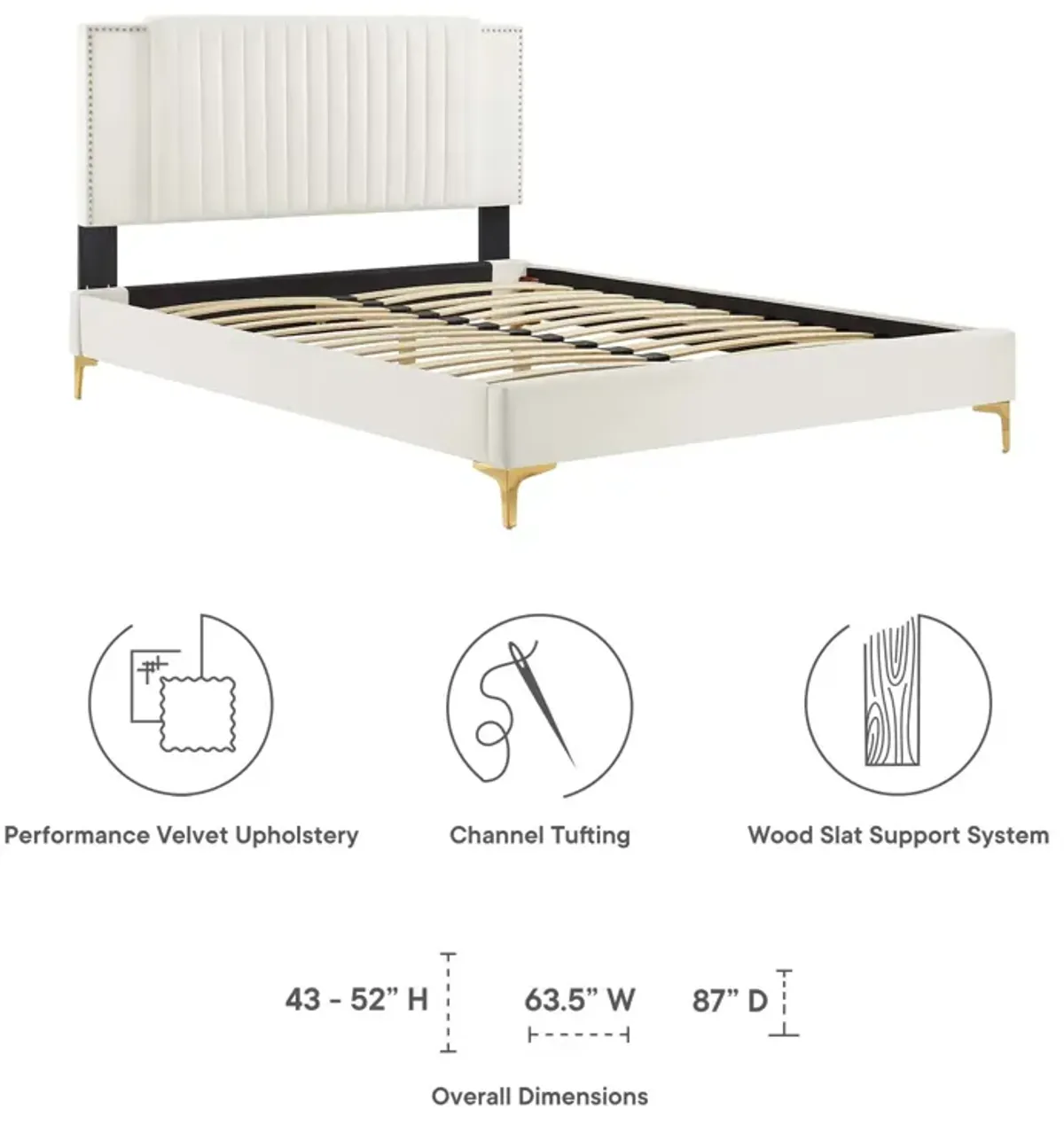 Modway - Zahra Channel Tufted Performance Velvet King Platform Bed