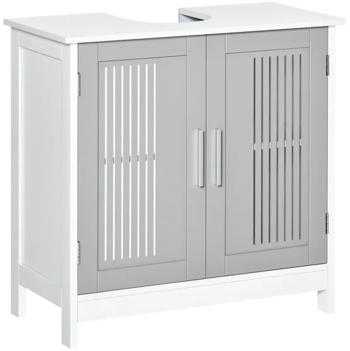 Grey/White Vanity Storage: Modern Under Sink Cabinet with Doors