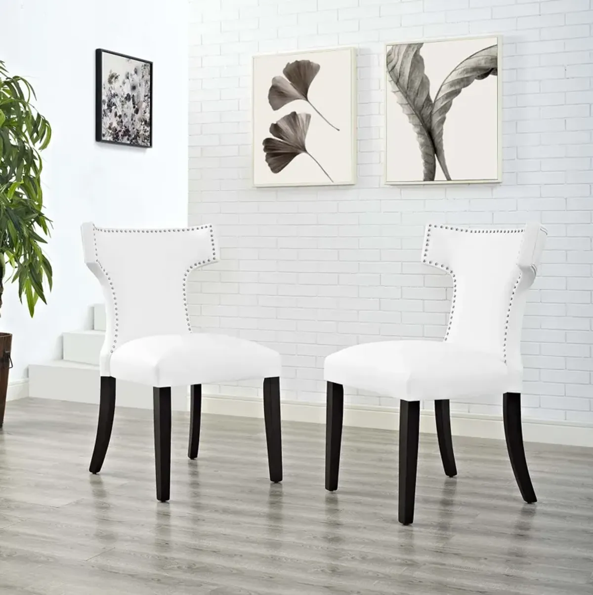 Curve Dining Side Chair Vinyl Set of 2