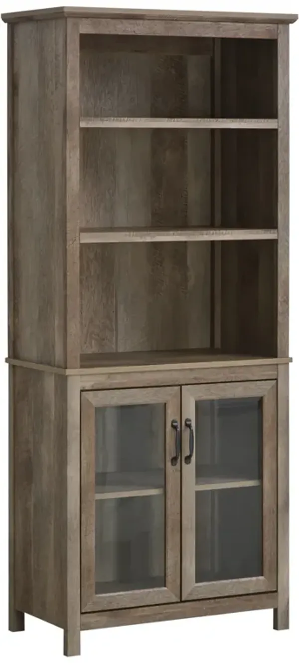Black Kitchen Tower: 71" Storage Cabinet with Glass Doors and Shelves