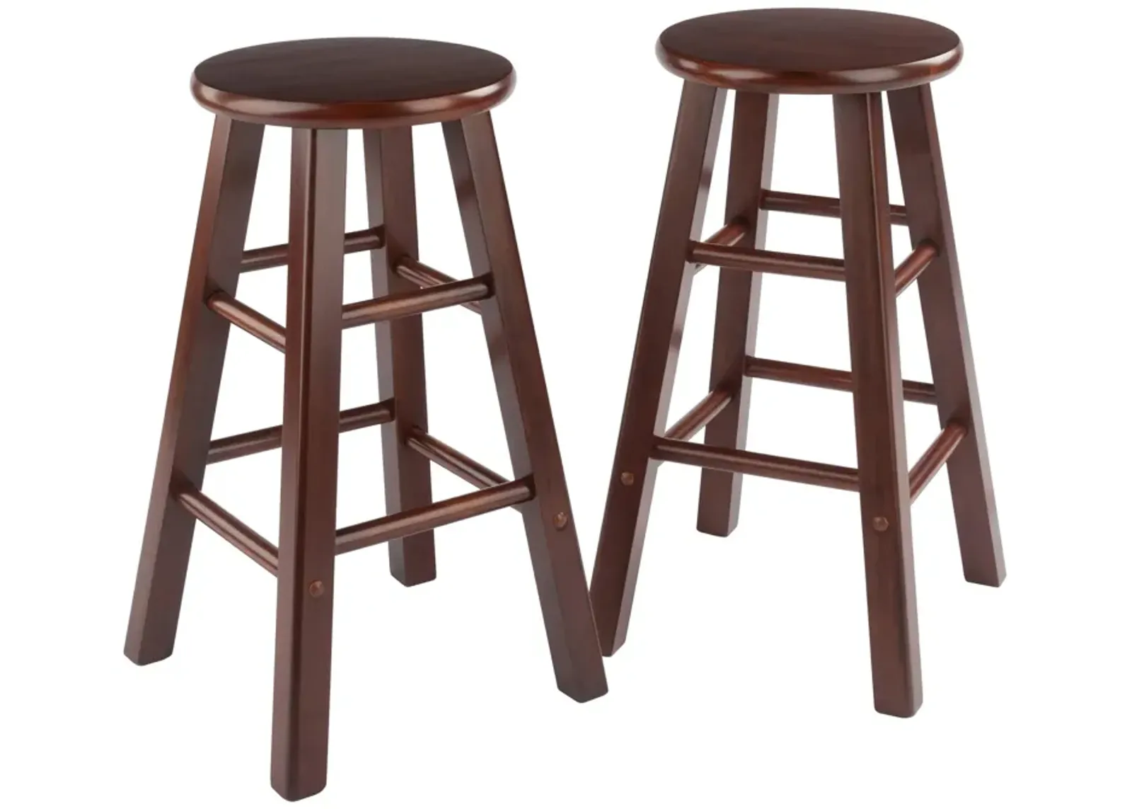 Yardlio Wood Element Counter Stools - Stylish, Durable, Walnut Finish (Set of 2)