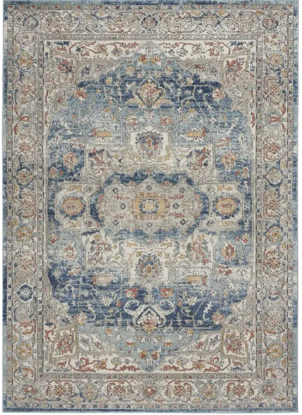 Quarry QUA11 Ivory/Blue 5'3" x 7'3" Rug