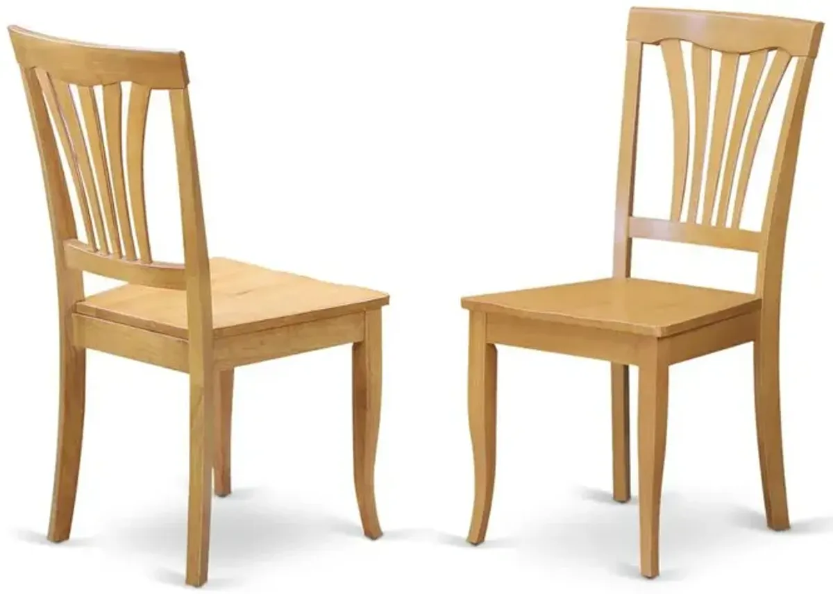 Avon  Dining  Room  Chair  Wood  Seat  -  Oak  Finish,  Set  of  2