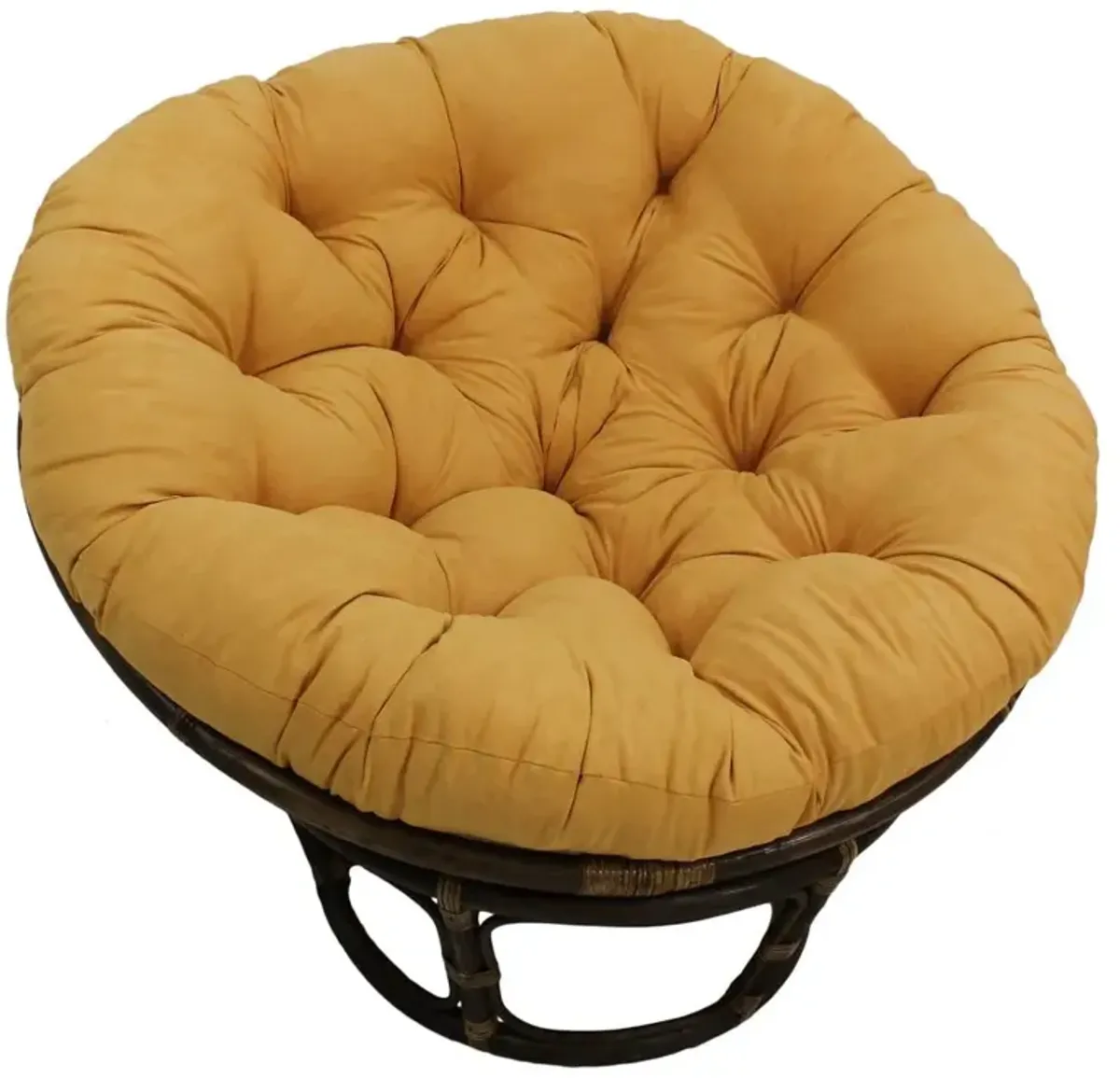 Rattan 42-Inch Papasan Chair with Micro Suede Cushion