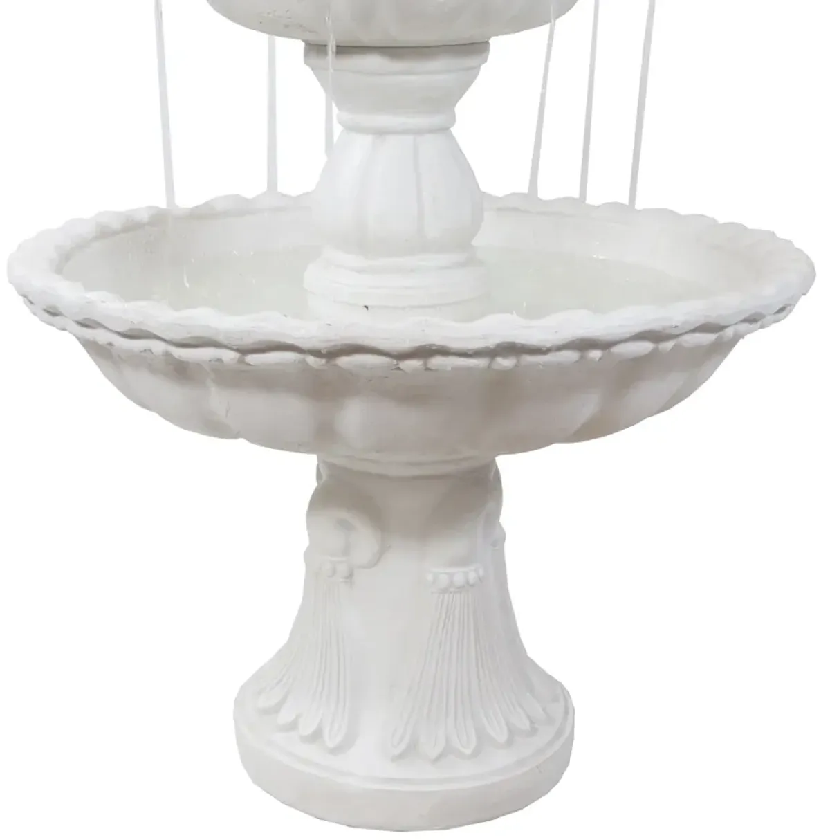 Sunnydaze Welcome Fiberglass Outdoor 3-Tier Water Fountain