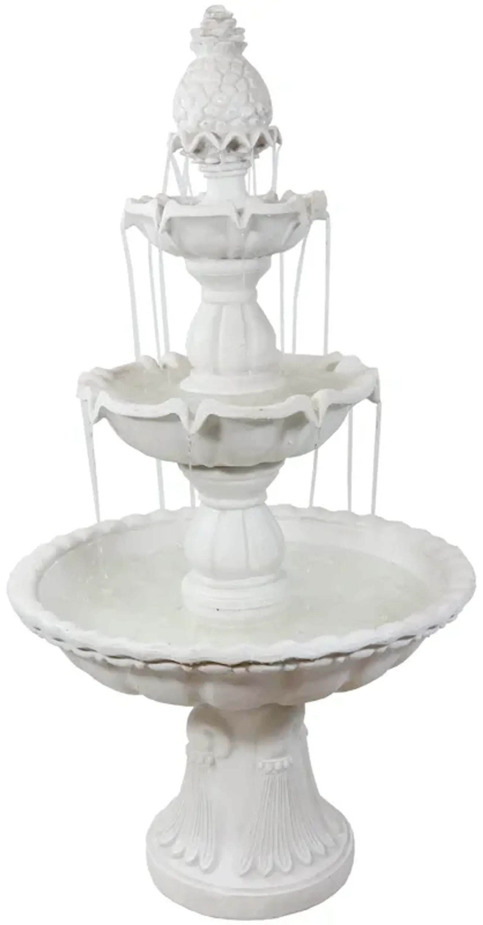 Sunnydaze Welcome Fiberglass Outdoor 3-Tier Water Fountain