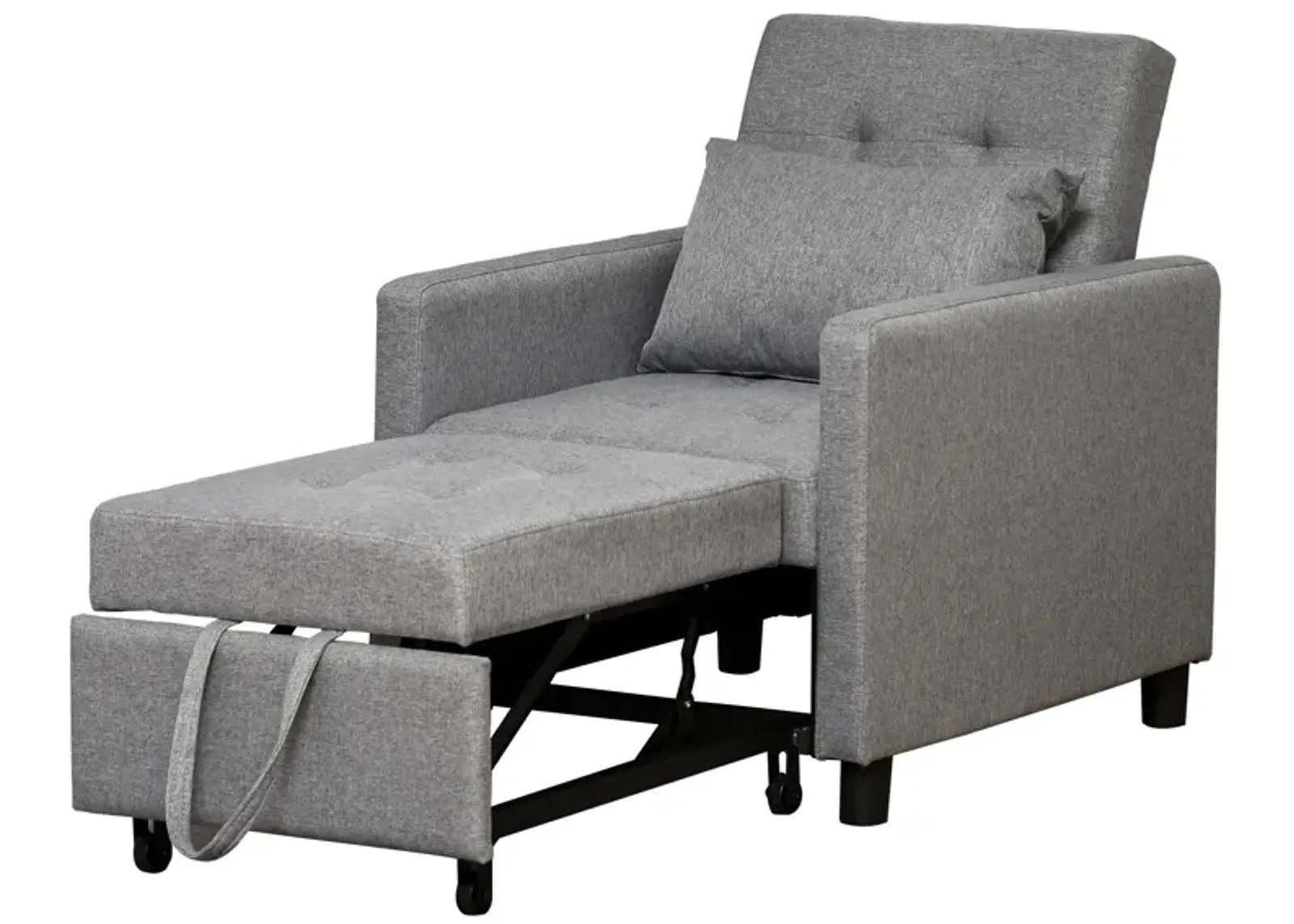 Recliner Sofa Sleeper Chair with 3 Adjustable Backrest Angles and 4 Wheels