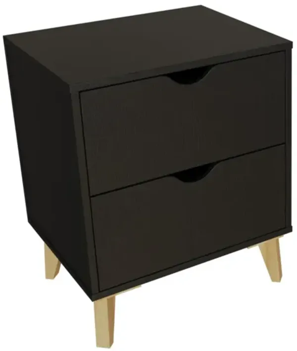 Contemporary Wood Nightstand with 2 Drawers – Functional Bedroom Storage