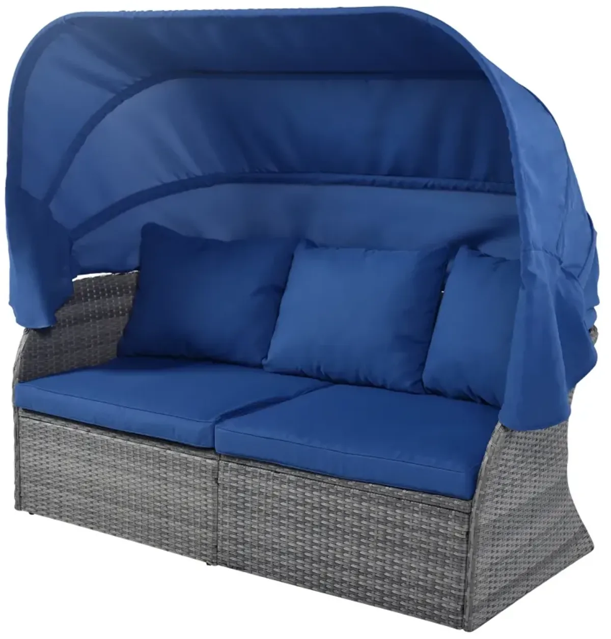 Outdoor Patio Furniture Set Daybed Sunbed with Retractable Canopy Conversation Set Wicker Furniture