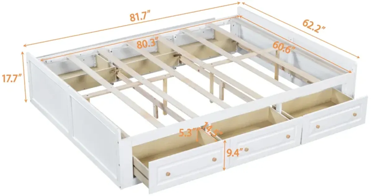 Merax Platform Bed Frame with 6 Drawers