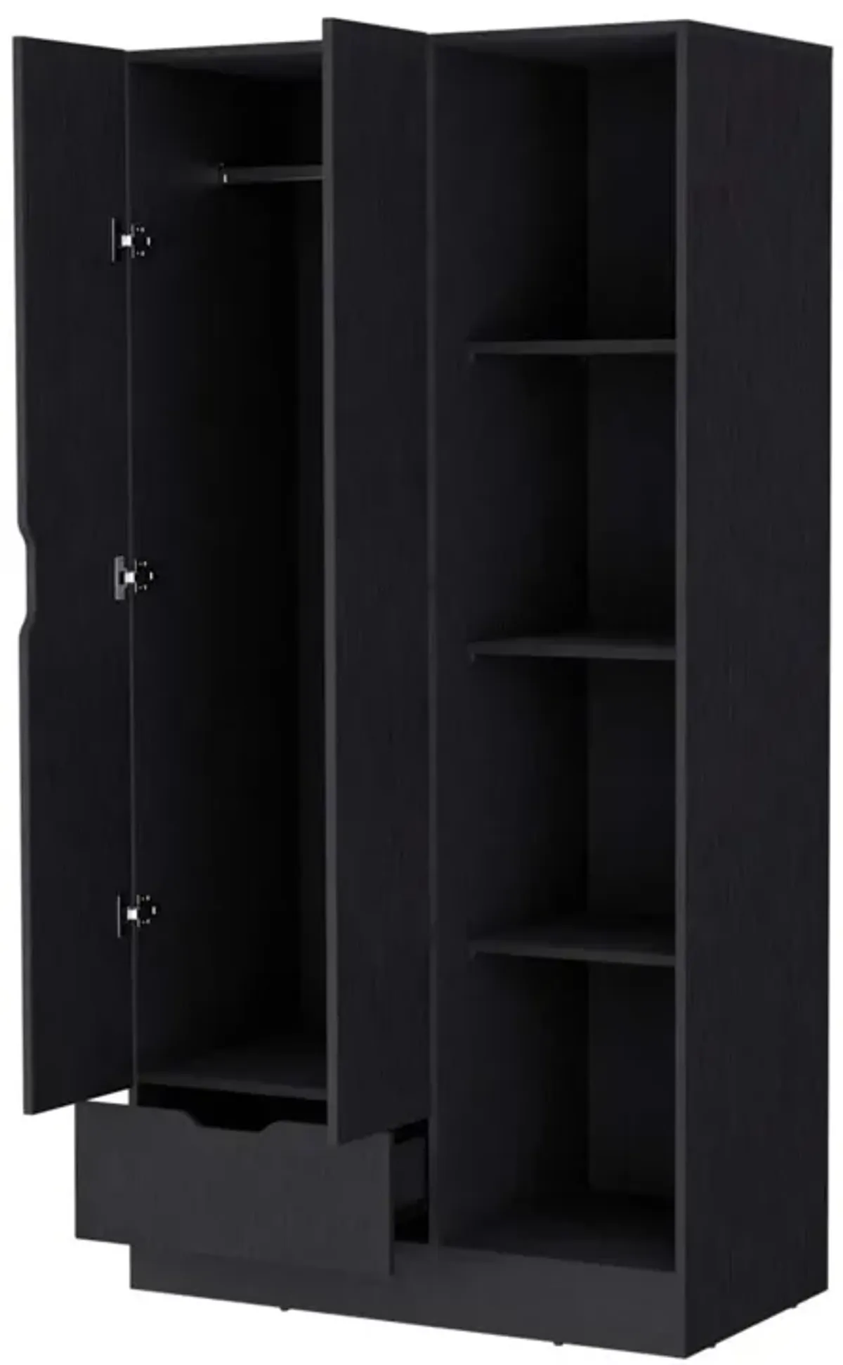 Cimarron 2-Door Armoire With Open Compartment Black