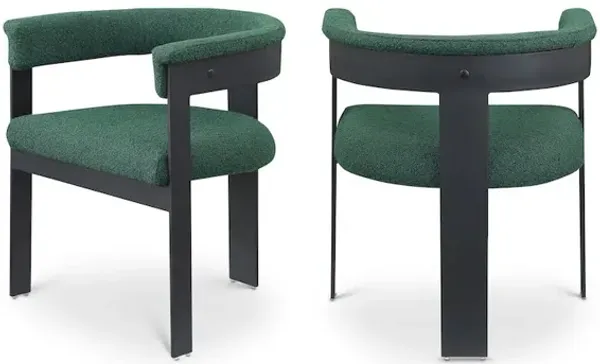 Meridian Furniture Romeo Green Boucle Fabric Dining Chair, Set of 2