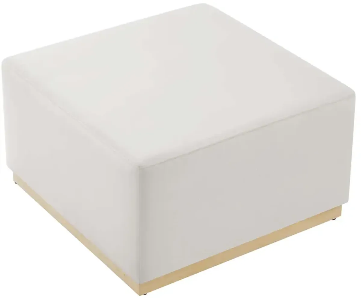 Tilden Large 28" Square Performance Velvet Upholstered Ottoman