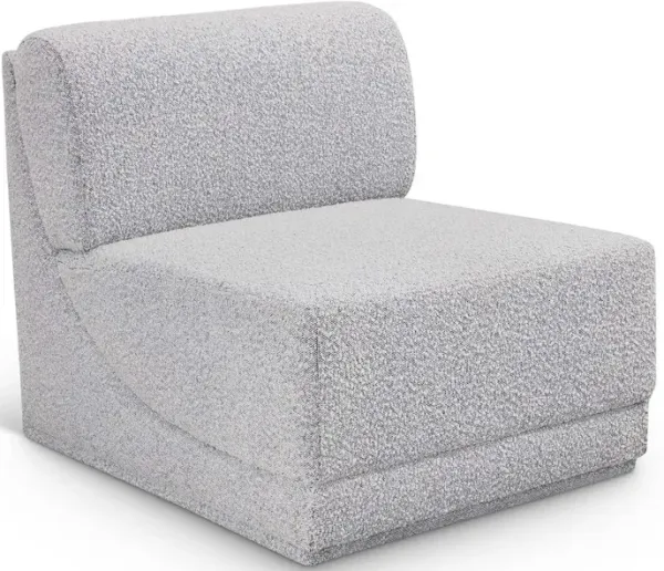 Meridian Furniture Ollie Grey Boucle Fabric Armless