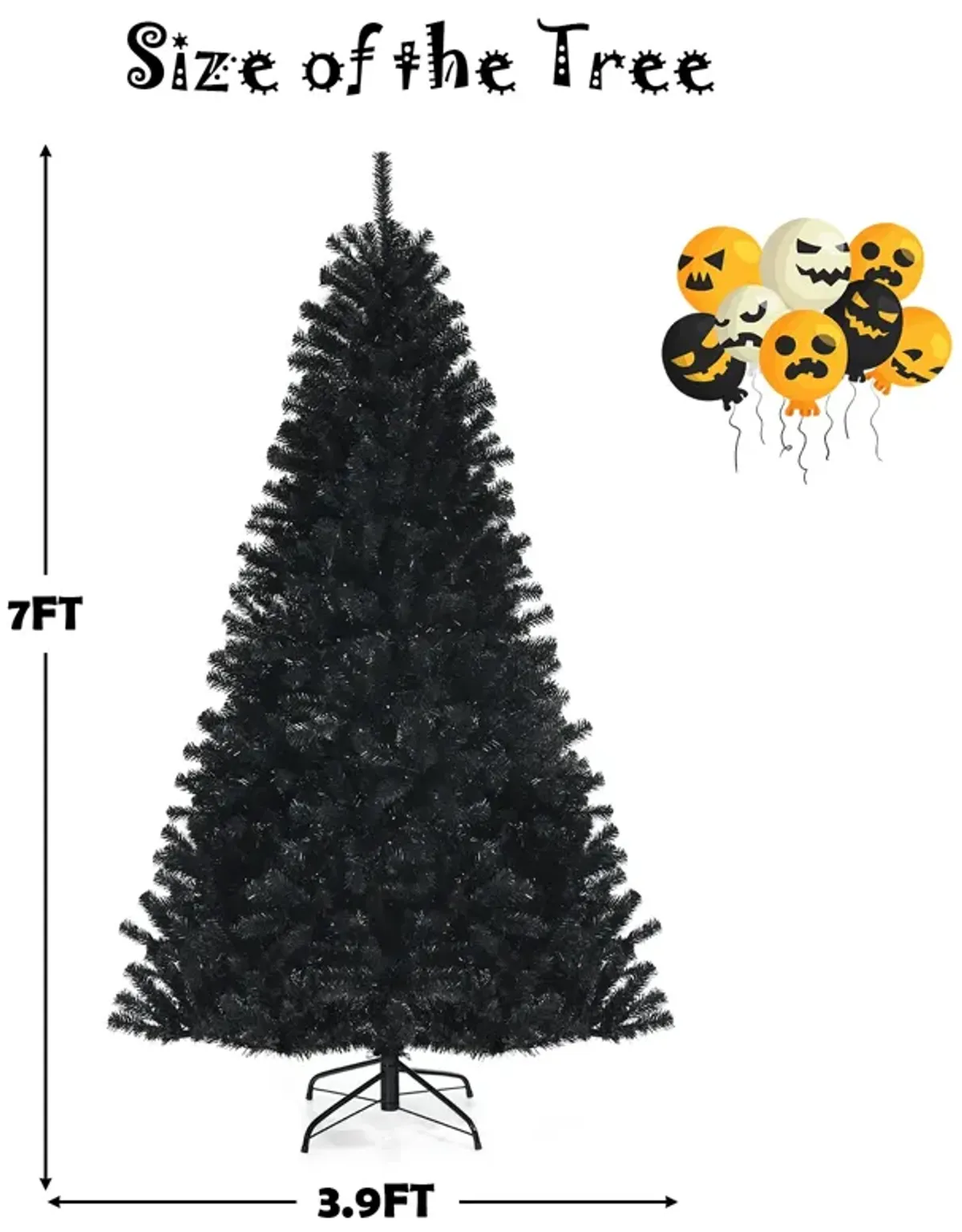 Artificial Christmas Halloween Tree with Purple LED Lights for Spooky and Festive Holiday Decor