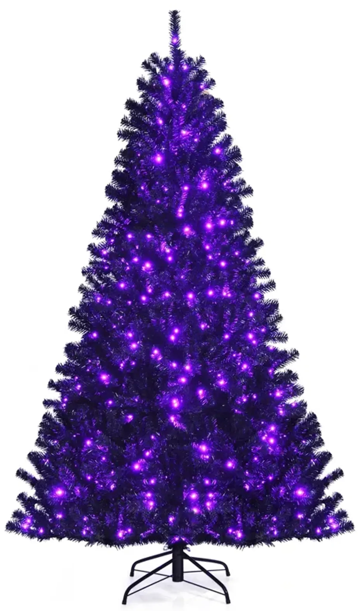 Artificial Christmas Halloween Tree with Purple LED Lights for Spooky and Festive Holiday Decor