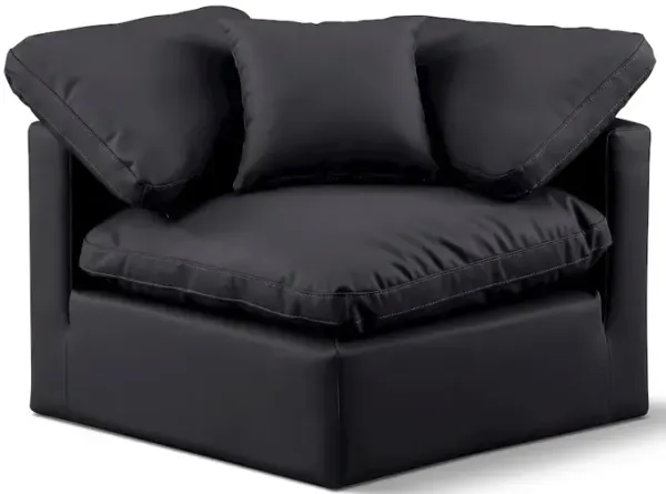 Meridian Furniture Indulge Black Vegan Leather Corner Chair