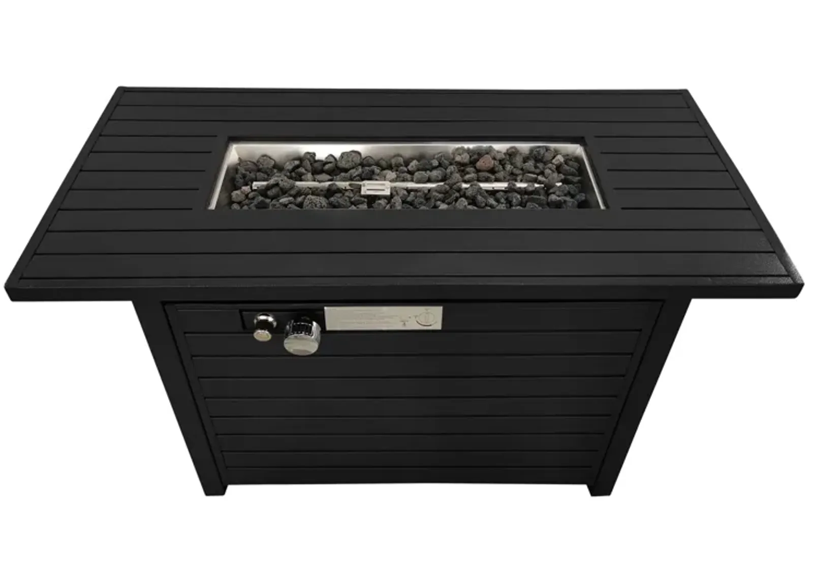 Living Source International 24'' x 54'' Rectangle Fire Pit Table with Hidden Fuel Tank