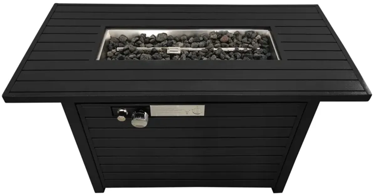 Living Source International 24'' x 54'' Rectangle Fire Pit Table with Hidden Fuel Tank