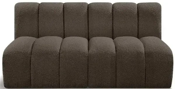 Meridian Furniture Arc Brown Boucle Fabric Modular Sofa